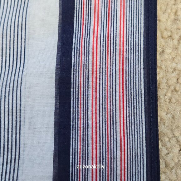 NWOT Lightweight silk/cotton red, white, blue scarf summer preppy nautical - Picture 8 of 10
